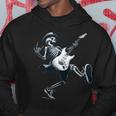 Rock And Roll Graphic Band Skeleton Playing Guitar Hoodie Unique Gifts