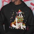Saint Bernard Santa Fun Christmas Tree Lights Xmas Pjs Boys Hoodie Personalized Gifts