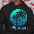 San Juan Puerto Rico Vintage Palm Trees Beach Souvenir Pride Hoodie Unique Gifts