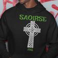 Saoirse Meaning Freedom Irish Republican With Celtic Cross Hoodie Unique Gifts