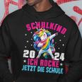 Schulkind 2024 Dabbing Unicorn Ich Rocke Jetzt Die Schule Kapuzenpullover Lustige Geschenke