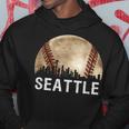 Seattle Skyline City Vintage Baseball Lover Hoodie Unique Gifts