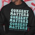 Sexual Assault Awareness Month Consent Matters Teal Ribbon Hoodie Funny Gifts