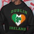 Shamrock Clover In Dublin Ireland Flag In Heart Shaped Hoodie Personalized Gifts