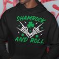 Shamrock And Roll Rock And Roll Saint Patrick's Day Skull Hoodie Funny Gifts