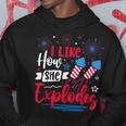 I Like How She Explodes Fireworks Couple 4Th Of July Hoodie Personalized Gifts