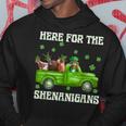 Here For The Shenanigans Leprechaun Goat St Patrick's Day Hoodie Unique Gifts