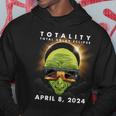 Solar Eclipse 2024 Alien Wearing Eclipse Glasses Hoodie Unique Gifts