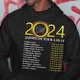 Solar Eclipse 2024 American Tour 2024 Totality Total Usa Map Hoodie Unique Gifts