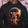 Solar Eclipse 2024 Bear Wearing Solar Eclipse Glasses Hoodie Unique Gifts