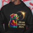Solar Eclipse 2024 Dog Wearing Solar Eclipse Glasses Hoodie Unique Gifts