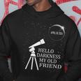 Solar Eclipse 2024 Hello Darkness My Old Friend 2024 Hoodie Personalized Gifts