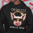 Solar Eclipse 2024 Pig Wearing Eclipse Glasses Hoodie Unique Gifts