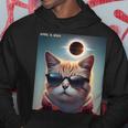 Solar Eclipse Cat 2024 April 8 Solar Eclipse Glasses Hoodie Unique Gifts