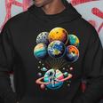 Solar System Astronaut Holding Planet Balloons Space Hoodie Unique Gifts