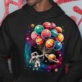Solar System Astronaut Holding Planet Balloons Stem Hoodie Funny Gifts