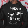 Someone In Indiana Loves Me State Map Silhouette Hoodie Unique Gifts