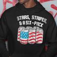Stars Stripes & A Six Pack Beer Can Us Flag 4Th Of July Hoodie Unique Gifts