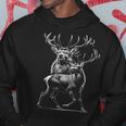 Stolzer Hirsch Als Portrait In Artistic Drawing Style Hoodie Lustige Geschenke