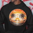 Summer Retros Vintage Sunset Palm-Trees Sea Beach Cute Scene Hoodie Unique Gifts