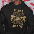 Sweat à capuche Noir Février Génial 20 Ans Design Vintage Doré Cadeaux drôles