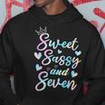 Sweet Sassy And Seven 7Th Birthday 7 Years Old Princess Girl Hoodie Unique Gifts