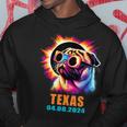 Texas Total Solar Eclipse 2024 Pug Dog With Glasses Hoodie Funny Gifts
