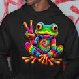Tie-Dye Cool Frog Peace Sign Hippie Hoodie Unique Gifts