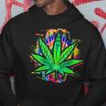 Tie Dye Pot Leaf Pothead Smoking Weed Hippie Stoner Hoodie Unique Gifts