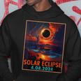 Total Solar Eclipse 04082024 Space Retro Vintage Hoodie Personalized Gifts
