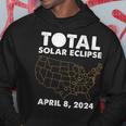 Total Solar Eclipse 2024 Party America Totality Usa Map Hoodie Personalized Gifts