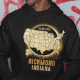 Total Solar Eclipse 2024 Richmond Indiana Usa Map Colorful Hoodie Unique Gifts