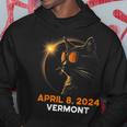 Total Solar Eclipse 2024 Vermont Cat Lover Wearing Glasses Hoodie Personalized Gifts