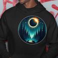Total Solar Eclipse Apirl 08 2024 With Wolf Graphic Hoodie Personalized Gifts