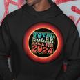 Total Solar Eclipse April 8 2024 Retro Vintage 70S Moon Sun Hoodie Funny Gifts