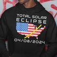 Total Solar Eclipse Path Totality America Map 8 April 2024 Hoodie Personalized Gifts