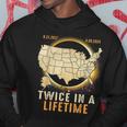 Total Solar Eclipse Twice In A Lifetime 2024 Usa Map Hoodie Unique Gifts