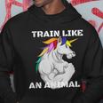 Train Like An Animal Unicorn Weightlifting Muscle Fitness Hoodie Unique Gifts