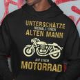 Unterschätze Niemals Alten Mann Motorrad Opa Papa Geschenk Kapuzenjacke Kapuzenpullover Lustige Geschenke