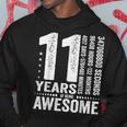 Vintage 11Th Birthday 132 Months 11 Years Old Being Awesome Hoodie Unique Gifts