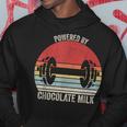 Vintage Retro Powered By Chocolate Milk Weight Lifting Hoodie Unique Gifts