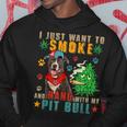 Vintage Smoke And Hang With My Pit Bull Smoker Weed Hoodie Unique Gifts