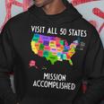 Visit All 50 States Map Usa Travel Hoodie Unique Gifts