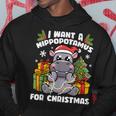 I Want A Hippopotamus For Christmas Hippo Christmas Hoodie Unique Gifts