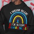 I Wear Blue For Autism Awareness Ribbon Autistic Warrior Hoodie Unique Gifts