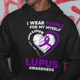 I Wear Purple For Myself Lupus Awareness Purple Ribbon Hoodie Unique Gifts