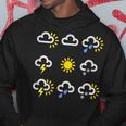 Weather Forecast Symbols Clouds Rain Sun Lightning Hoodie Unique Gifts