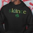 Women's Slainte St Patrick's Day Irish Clover Lucky Vibes Hoodie Unique Gifts