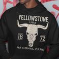 Yellowstone National Park Bison Skull Buffalo Vintage Hoodie Unique Gifts