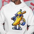 Banana Playing Baseball Fruit Lover Baseball Player Hoodie Funny Gifts